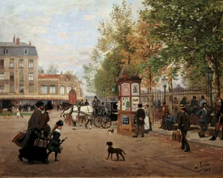 Place de la Gare i Nancy 1887 Målning av Leon Voirin (1833-1887) 1887 Nancy, Musee historique lorrain