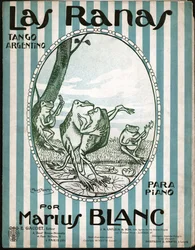 Grodor som dansar tango. 1914 (illustration)