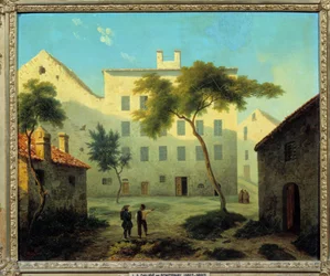 Utsikt över födelseplatsen för Napoleon Bonaparte (1769-1821) i Ajaccio, Corsica Målning av Leonard Dalige de Fontenay (1813-1892) 1849 Sön. 0,38x0,46 m Malmaison slottsmuseum
