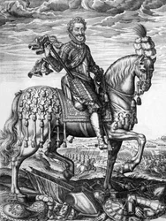 Henri IV (1553-1610) fransk kung 1589-1610, gravyr av Leonard Gaultier