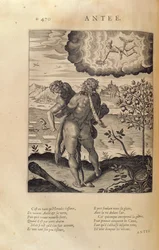Hercules som dödar Antaeus, från "Les Images ou Tableaux de Platte Peinture des Deux Philostrates Sophistes Grecs", av Blaise de Vigenere (1523-96) Paris, 1615