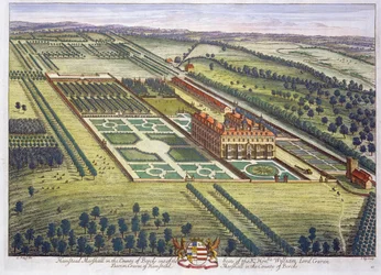 Hamstead Marshall i grevskapet Berkshire, graverad av Johannes Kip (ca 1652-1722).