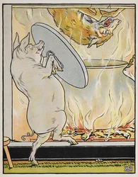 Illustration till sagan "De tre små grisarna"