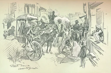 En gatuscen i Delhi, c1903