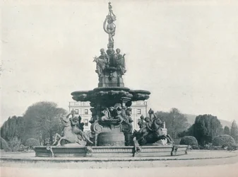 Fontän i Curraghmore, sätet för den mest Hon. Marquess of Waterford, c1915