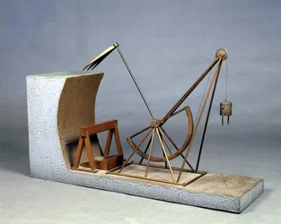 Leonardo da Vinci grävmaskin (Leonardo da Vinci) - Leonardo da Vincis museum för vetenskap och teknik, i Milano