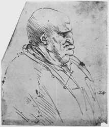 En grotesk profil av en man till höger, c1480 1945