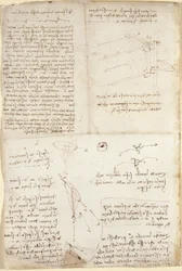 Arundel 263, f.129v, Anteckningar, diagram och skisser från 