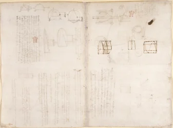 Arundel 263, f.130v, f.133 Tom sida med diagram, från 