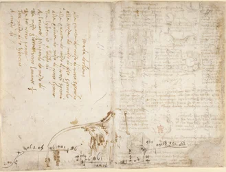 Arundel 263, f.263v, f.270 Anteckning och skiss som beskriver resplanen för 