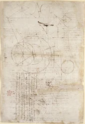 Arundel 263, f.95v Anteckningar och diagram om optik, angående Alhazens problem; två skisser som representerar gitterstrukturer, från 