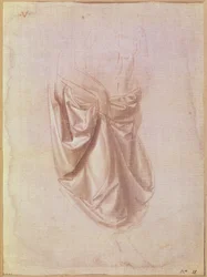 Draperiestudie (gouache på duk)