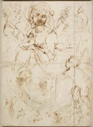 Huvuden och figurer, ca 1478.