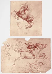 Hästuppfödning och ryttare och fotsoldater, c1504.