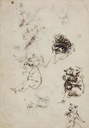 Leonardo da Vinci, objekt 1857.0110.1 - baksida (British Museum)