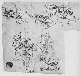 Madonna Adoring the Infant Christ and Other Figures, c1480 1945