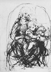 Madonna och barn med en katt, 1478-1481 1945