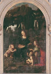 Madonna of the Rocks, ca 1478 (olja på panel överförd till duk)