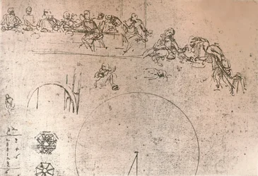 Förberedande skiss för målningen av `Nattvarden`, c1494-c1499 1883