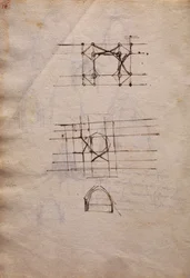 Studier för katedrallykta, från Codex Trivulzianus