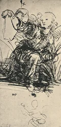 Studier av en knästående ängel, c1467-1519 1945