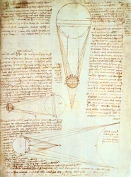 Studier av månens belysning, fol. 1r ur Codex Leicester, ca 1506-08