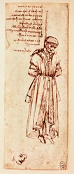Bernardo Baroncellis strypta kropp. Penna och bläck (penna och bläck)