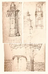 Tre arkitektoniska ritningar, c1472-c1519 1883