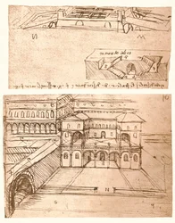 Två ritningar av planer för städer, c1472-c1519 1883