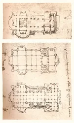 Två ritningar av kyrkor, c1472-c1519 1883