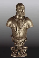 Porträttbyst av den helige romerske kejsaren Karl V (1500-58) (brons)
