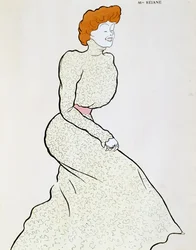 Skådespelerskan Gabrielle Rejane (1856-1920), teckning av Leonetto Cappiello (1875-1942)