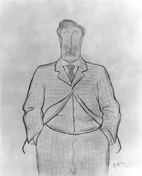Alphonse Allais (1854-1905), fransk journalist och författare, teckning av Leonetto Cappiello