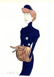 Porträtt av komikern Gabrielle Reyu kallad Rejane (1856-1920) Karikatyr av Leonetto Cappiello (1875-1942) 1903