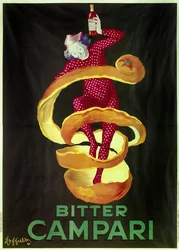 Affisch för aperitif Bitter Campari. Illustration av Leonetto Cappiello (1875-1942) 1921 Paris, dekorativ konst
