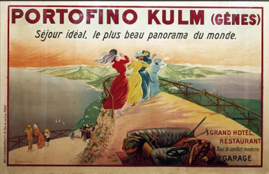 Affischer, 1900-talet. Annons för Portofino hotell. Portofino Kulm (Gener) (affisch)