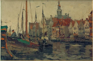 Fischewer i hamnen i Emden