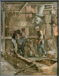 L.Sandrock, reparationsarbete. i stålverket