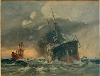 Woermann ångbåt passerar Elbe 3