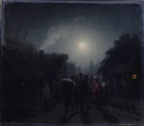 Innan en krog. Nattscen, 1860-1870-tal