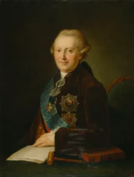 Porträtt av prins Alexander Alexejevitj Vyazemsky 1727-1793, 1780-talet