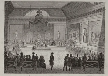 Assembly of the Notables, 1787, indgraveret af Antoine Auguste Ernest Hebert (1817-1908) swed