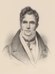 Porträtt av dirigenten och kompositören Gaspare Spontini 1774-1851.
