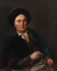 Porträtt av sångaren Ludwig Lodewijk van Beethoven 1712-1773..., 1773.
