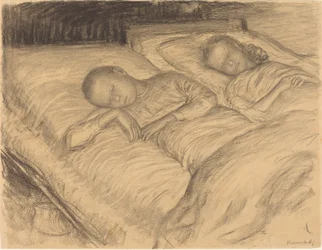 Konstnärens barn Varg och Anna Sover
