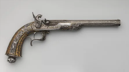 Percussion Exhibition Pistol, fransk, daterad 1851