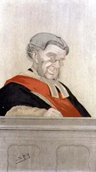 Galvanisk elektricitet: "Spion" tecknad serie av Sir William Robert Grove (1811-96) (lito i färg)