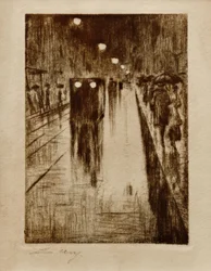 Leipziger Strasse i regnet