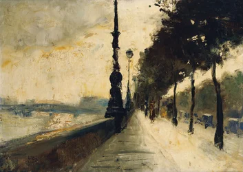 The Embankment, London; Der Uferdamm, London, 1926