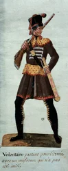 Franska revolutionen "" frivillig avgång för armén"" Gouache av bröderna Lesueur (1700-talet) Paris, Carnavalet Museum